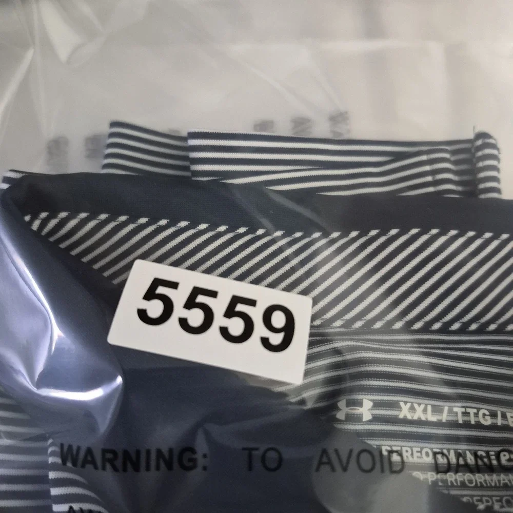 Under Armour The Performance Polo Shirt Men's XXL 2XL Blue White Stripe Golf NWT